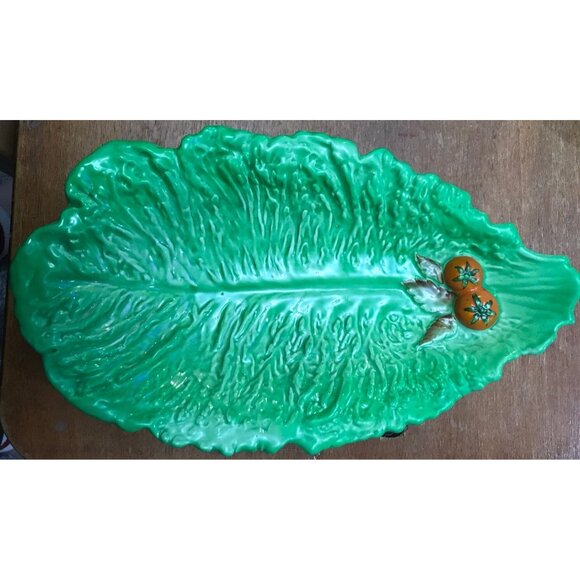Vintage Carlton Ware Lettuce Leaf Tomato Serving Dish Made In England 12” - Picture 2 of 6
